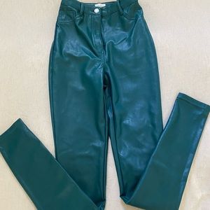 New/ Green faux leather pants